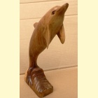 Rzeźba Delfin z drewna tekowego